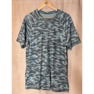 Nike Dri-FIT Graphic Performance Shirt Large Blue Gray Athletic Tee